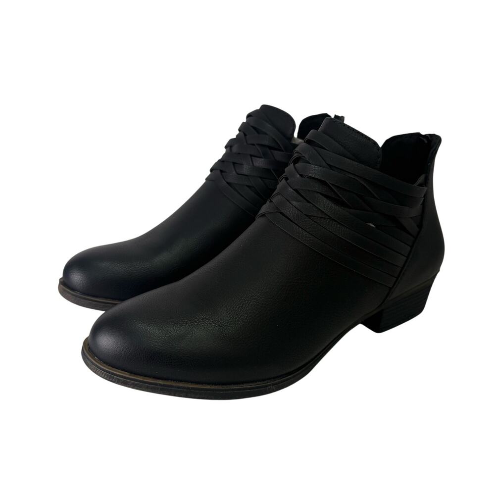 London Fog Women’s Boots sz 8 Wrap Around Ankle Block Heel NEW # Box 907